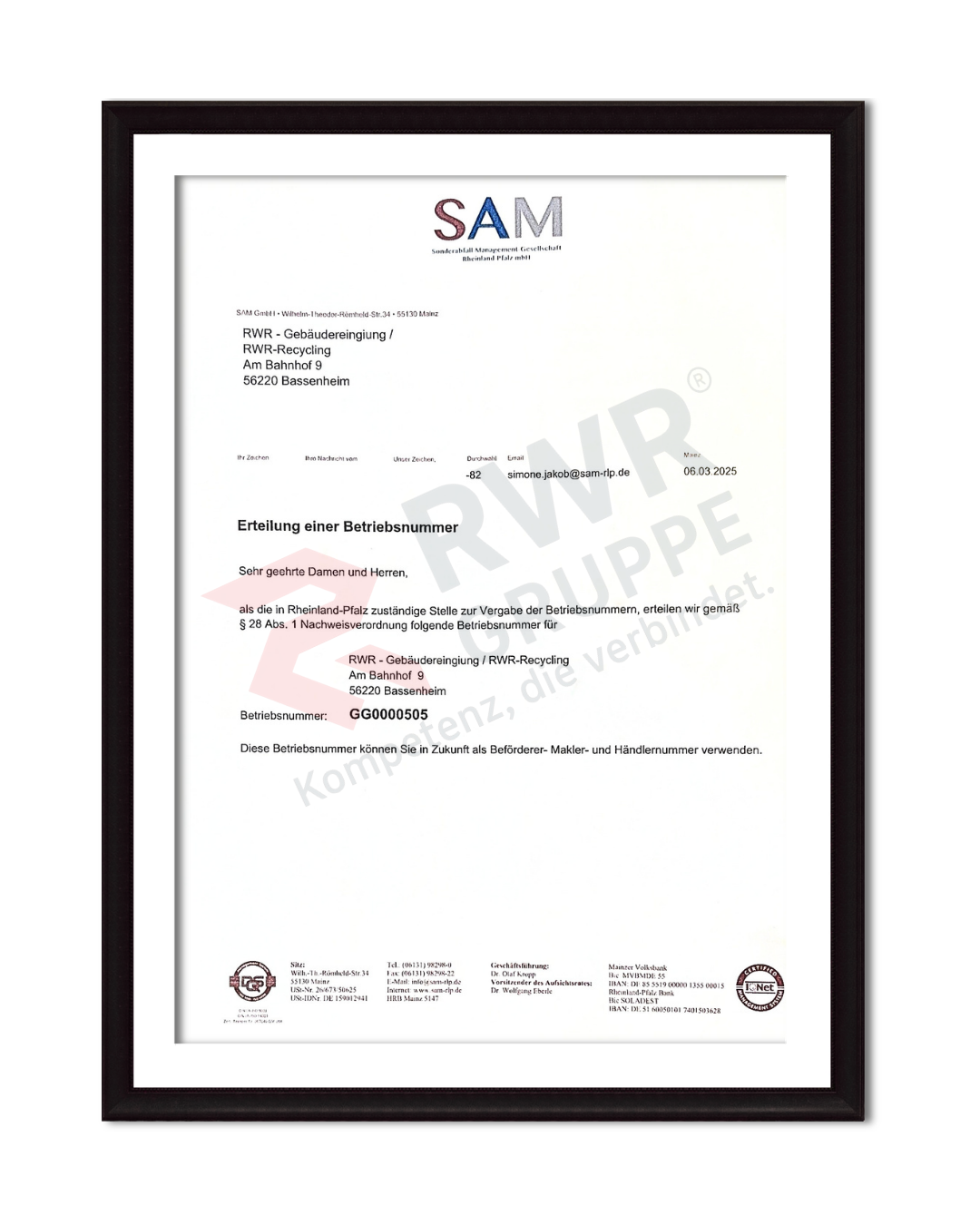 RWR Recycling Zertifizierung 7