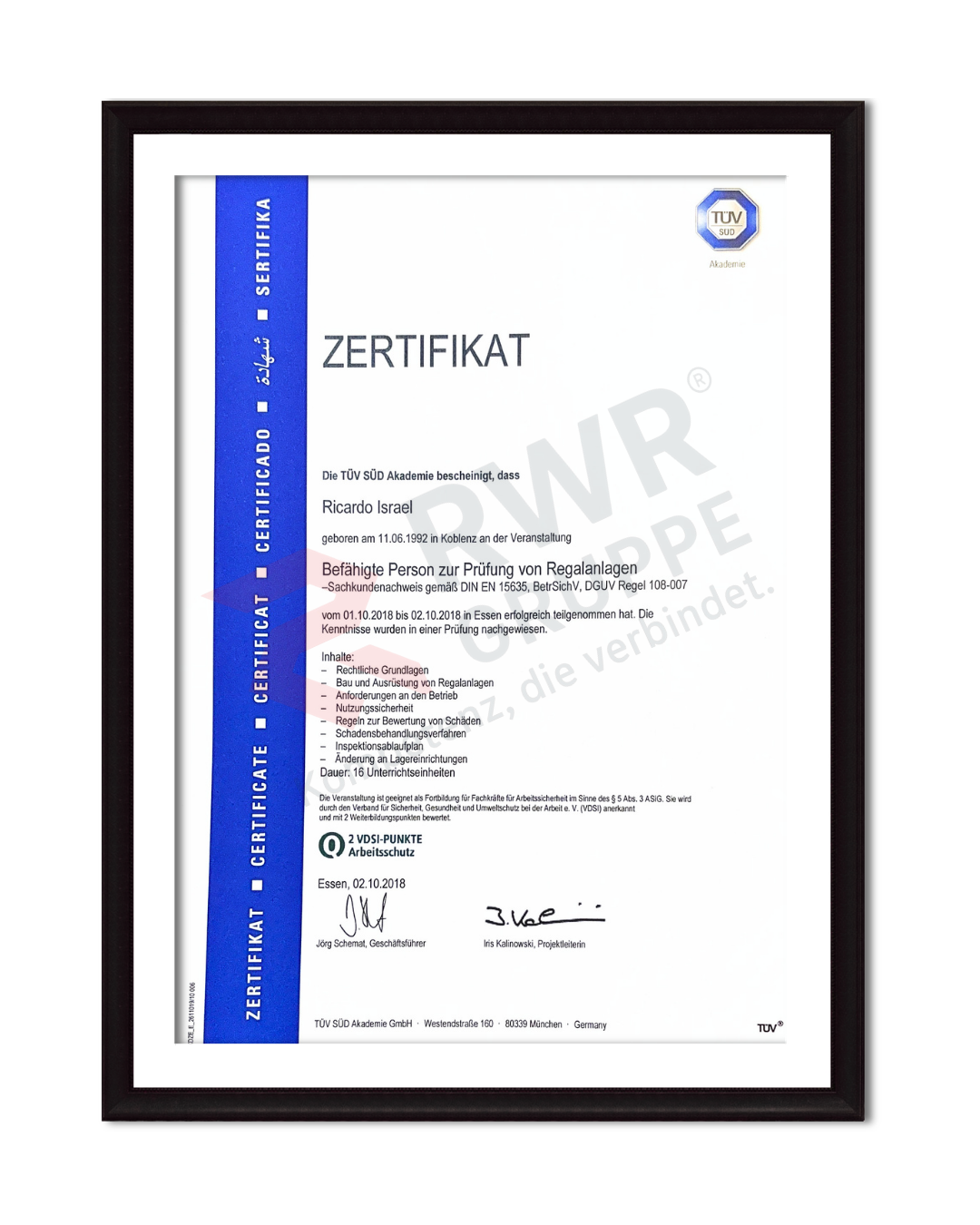 RWR Recycling Zertifizierung 1